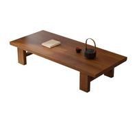 JIAOCKJIAO Tables Basses en Tatami en Bois Massif, Table Basse Japonaise, Plateau Rectangulaire de 3,5cm D'épaisseur, pour La Salle À Manger, Le Salon de Thé(51x24x15in/140x60x38cm)