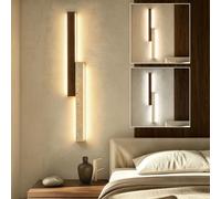 JIAODIE LED Applique Murale Intérieure À 3 Couleurs Modulables Luminaire Mural Travertin Style Wabi-Sabi Long Plafonnier Mural Moderne Adapté À Chambre Salon Escalier Couloir Et Entrée