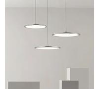 JIAODIE Suspension LED Moderne Lampe De Restaurant UFO Plafonnier Réglable En Hauteur 150cm Changement 3 Couleurs 3000K-6000K Pour Îlot Cuisine Salon Chambre Bureau Bar Éclairage Moderne(argent,30cm)