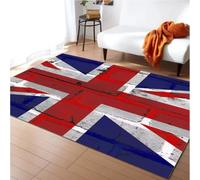 JIAOJING Drapeau Britannique Rétro Motif Tapis Maison Chambre Couloir Tapis De Sol Antidérapant Décoratif chez L’Habitant Table Basse Tapis Doux 80X120Cm