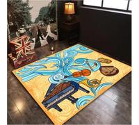 JIAOJING Instrument De Musique Salon Tapis Antidérapant Festival De Musique Décor Tapis De Sol Tambour Maison Club Couloir Salon Tapis 120X160Cm