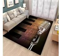 JIAOJING Moquette Imprimée par Microphone pour La Maison, Décoration du Salon, Paillasson, Table Basse, Chambre Antidérapante, Couchette De Chevet, 100X160Cm