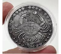 JIAOJING Pièce Commémorative Douze Constellations Bonne Chance Pièces Commémoratives Pièce Lucky Challenge Plaquée Argent Cadeau Souvenir