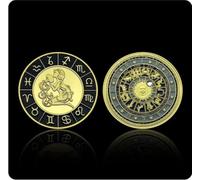 JIAOJING Pièce Commémorative Douze Constellations Pièce Porte-Bonheur Pièce Commémorative Pièces De Défi Plaquées Or Souvenir Cadeau De Collection