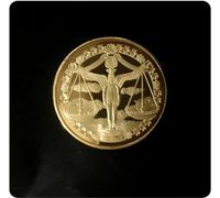 JIAOJING Pièce Commémorative Douze Constellations Pièce Porteuse Balance Pièce Commémorative Médaille Or Challenge Pièce De Collection