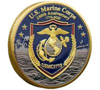 JIAOJING Pièce Commémorative du 250E Anniversaire du USMC Pièce De Collection des Anciens Combattants du Corps des Marines