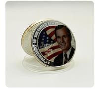 JIAOJING Pièce Commémorative Us 41E Président Plaquée Argent Pièce Commémorative George H.W. Bush Challenge Pièce De Collection