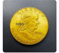 JIAOJING Pièce Commémorative USA 1950 Franklin Plaquée Or Pièces Commémoratives Challenge Souvenir Cadeau De Collectionneur