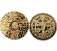 JIAOJING Pièces Commémoratives Douze Constellations Lucky Coin Gold Gold Challenge Pièces De Collection Souvenir Cadeau Souvenir