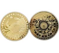 JIAOJING Pièces Commémoratives Douze Constellations Lucky Coin Gold Gold Challenge Pièces De Collection Souvenir Cadeau Souvenir
