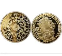 JIAOJING Pièces Commémoratives Douze Constellations Lucky Coin Gold Gold Challenge Pièces De Collection Souvenir Cadeau Souvenir