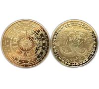 JIAOJING Pièces Commémoratives Douze Constellations Pièce Porte-Bonheur Pièce Challenge Plaquée Or Pièces De Collection Souvenir