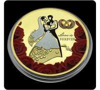 JIAOJING Pièces Commémoratives Love is Forever Lucky Challenge Pièces Pièces Commémoratives Pièces Plaquées Or Cadeaux De Collection