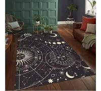 JIAOJING Soleil Lune Pentagramme Sorcière Autel Tapis pour Salon Décor Gothique Canapé Table Tapis Paillasson Tapis De Sol Antidérapant 60X90Cm