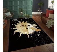 JIAOJING Soleil Lune Pentagramme Sorcière Autel Tapis pour Salon Décor Gothique Canapé Table Tapis Paillasson Tapis De Sol Antidérapant 140X200Cm