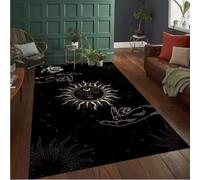 JIAOJING Soleil Lune Pentagramme Sorcière Autel Tapis pour Salon Décor Gothique Canapé Tapis De Table Paillasson Tapis De Sol Antidérapant 120X160Cm