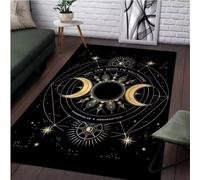 JIAOJING Sorcière Soleil Lune Pentagramme Tapis Autel pour Salon Décor Gothique Canapé Table Tapis Salle De Bain Paillasson Tapis De Sol 140X200Cm