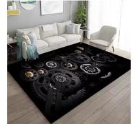 JIAOJING Steampunk Mécanique Rouages Engrenages Motif Tapis Paillasson Tapis pour Chambre À Coucher Décoration Intérieure 160X230Cm