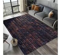JIAOJING Tapis Brique Pierre Bâtiment Mur Originalité Tapis pour Salon Chambre À Coucher Décoration Intérieure Antidérapant pour Canapé Paillasson 120X160Cm