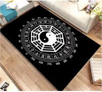 JIAOJING Tapis Chinois Tai Chi Bagua Yin Yang Tapis pour La Maison Salon Chambre Canapé Paillasson Décor Tapis De Sol Antidérapant 140X200Cm