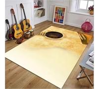 JIAOJING Tapis De Guitare Vintage pour La Décoration du Salon Tapis De Chambre À Coucher Tapis De Sol De Chevet Non Antidérapant Maison Porche Entrée Paillasson 100X160Cm