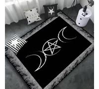 JIAOJING Tapis Pentagramme Autel Ou Tarot Sorcière Décor Gothique Divination Tapis Runique 140X200Cm