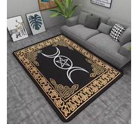 JIAOJING Tapis Pentagramme Autel Ou Tarot Sorcière Décor Gothique Divination Tapis Runique 140X200Cm
