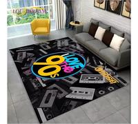 JIAOJING Tapis Rétro Musique Cassette Bande Motif Tapis pour Salon Chambre Canapé Paillasson Décoration Tapis De Sol Antidérapant 100X160Cm