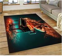 JIAOJING Tapis Rêve Piano Clé Instrument De Musique Dessin Animé Tapis pour La Maison Salon Canapé Paillasson Décor Tapis De Sol Antidérapant 100X160Cm