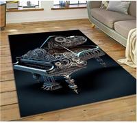 JIAOJING Tapis Rêve Piano Clé Instrument De Musique Dessin Animé Tapis pour La Maison Salon Canapé Paillasson Décor Tapis De Sol Antidérapant 100X160Cm