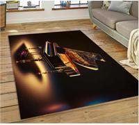 JIAOJING Tapis Rêve Piano Clé Instrument De Musique Dessin Animé Tapis pour La Maison Salon Canapé Paillasson Décor Tapis De Sol Antidérapant 100X160Cm