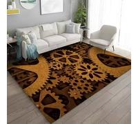 JIAOJING Tapis Steampunk Mechanical Cogs Gears Pattern pour Salon, Tapis De Salle De Bain, Tapis De Paillasson Créatif, Moquette pour Chambre 140X200Cm