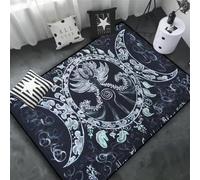 JIAOJING Triple Lune Et Pentagramme Autel Ou Tarot Sorcière Tapis Décor Gothique Divination Tapis Runique 160X280Cm