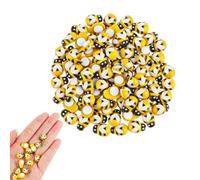 JiaoLinin Lot de 100 petites abeilles en bois autocollantes 10 x 13 mm pour scrapbooking, décoration, anniversaire, fête
