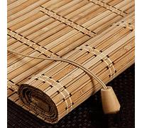 JIAOLUN123 Store Bateau en Bambou Rideau en Bambou Store à Rouleau en Bois Protection Solaire Enrouleur à Traction latérale pour fenêtres et Portes,Taux de Shading 50%,Personnalisable (120 x 280 cm)