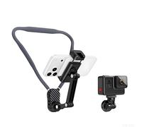 JIAONASHIJIA Support amovible 2 en 1 pour appareil photo d'action et cou - Enregistrement POV/Vlog - Support de cou mains libres - Sangle de poitrine anti-oscillation - Pour iPhone Android Gopro