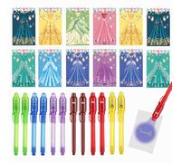 Jiaoohoo Princesse Petit cadeau d'anniversaire pour enfant, 12 carnets de notes 12 stylos UV, cadeau d'anniversaire pour enfants, cadeau d'anniversaire pour petite fille