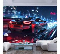 JIAOQSS 3D Papier Peint Panoramique Enfant Voiture de sport technologie du futur automobile Papier Autocollant Cuisine Lavable Autocollants Décoratifs Salon Chambre Murale