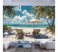 JIAOQSS Papier Peint 3D Panoramique Paysage de plage de mer et de cocotiers Pour Salon Chambre Chambre D'Enfant Décoration Murale