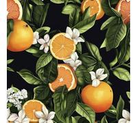 JIAOQSS Papier Peint Adhesif Mural Agrumes Floral Autocollant mural repositionnable Citron Orange Papier Adhésif Décoratif pour Meuble Papier Peint Chambre Enfant Salon Armoire Décorations