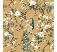 JIAOQSS Papier Peint Adhesif Mural Fleurs et oiseaux de style ethnique élégant Meuble Papier Autocollant pour Meuble Papier Peint Adhesif Mural pour Décoration D'armoires Murales