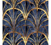 JIAOQSS Papier Peint Adhesif Mural Géométrie dorée bleue Papier Peint Adhesif Mural Papier Collant pour Meuble Chambre Fille Amovible