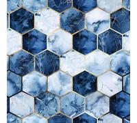 JIAOQSS Papier Peint Adhesif Mural Marbre bleu doré Papier Peint Autocollant Motif Papier Collant pour Meuble Chambre Armoire Salle de Bain Amovible