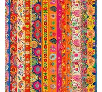 JIAOQSS Papier Peint Adhesif Mural Rayures colorées traditionnelles indiennes papier peint amovible pour la décoration de la pièce et des arrière-plans de placards