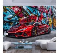 JIAOQSS Papier Peint Panoramique 3d graffitis de rue de voitures de sport Tableaux Muraux Tapisserie Photo XXL Décoration Murale Salon Chambre á Coucherr Bureau