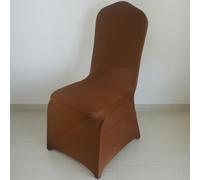 jiaorui 10 20 50 100PCS Housse de Chaise,Arcée Blanc,Le Noir,Couleur,Universelles,pour Mariage Événements Scène Fête Décoration (Brune, 50 Pièce)