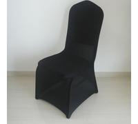 jiaorui 10 20 50 100PCS Housse de Chaise,Arcée Blanc,Le Noir,Couleur,Universelles,pour Mariage Événements Scène Fête Décoration (Le Noir, 100 Pièce)