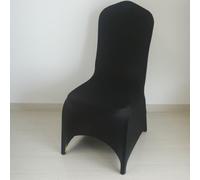 jiaorui 10 20 50 100PCS Housse de Chaise,Arcée Blanc,Le Noir,Couleur,Universelles,pour Mariage Événements Scène Fête Décoration (Arc Noir, 50 Pièce)