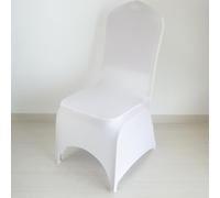 jiaorui 10 20 50 100PCS Housse de Chaise,Arcée Blanc,Le Noir,Couleur,Universelles,pour Mariage Événements Scène Fête Décoration (Arcée Blanc, 100 Pièce)