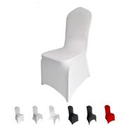 jiaorui 100PCS Housse de Chaise,Arcée Blanc,Le Noir,Couleur,Universelles,pour Mariage Événements Scène Fête Décoration (Blanc A, 100 Pièce)